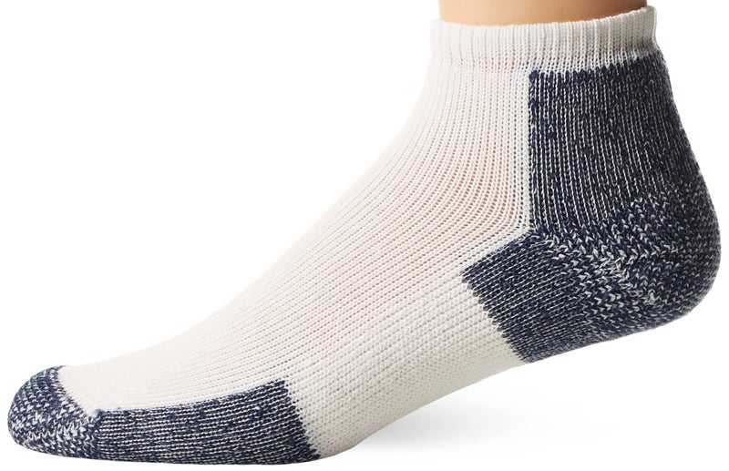 Thorlos Mens Jmm Max Cushion Low Cut Running Socks, White/Navy, Large US - Image 1